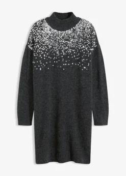 Damen bonprix Bekleidung·Umstandsmode|Bekleidung·Pullover & Strickjacken|Strickkleid mit Pailletten-Applikation