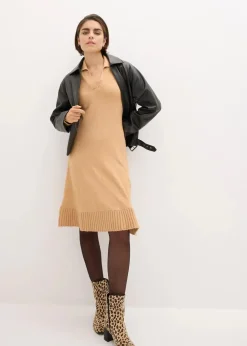 New Strickkleid mit Polokragen Damen Strickmode|Kleider