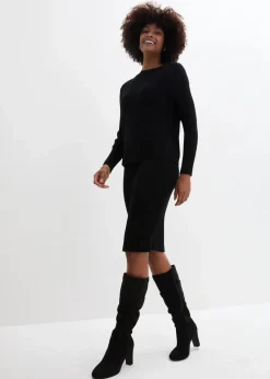 Damen bonprix Kleider|Bekleidung·Pullover & Strickjacken|Strickkleid mit Pullunder 2tlg. Set