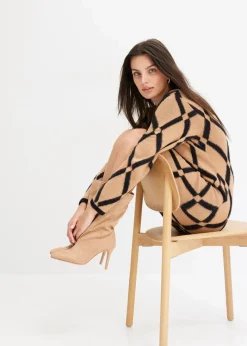 New Strickkleid mit Rautenmuster aus Federgarn Damen Bekleidung·Umstandsmode|Strickmode