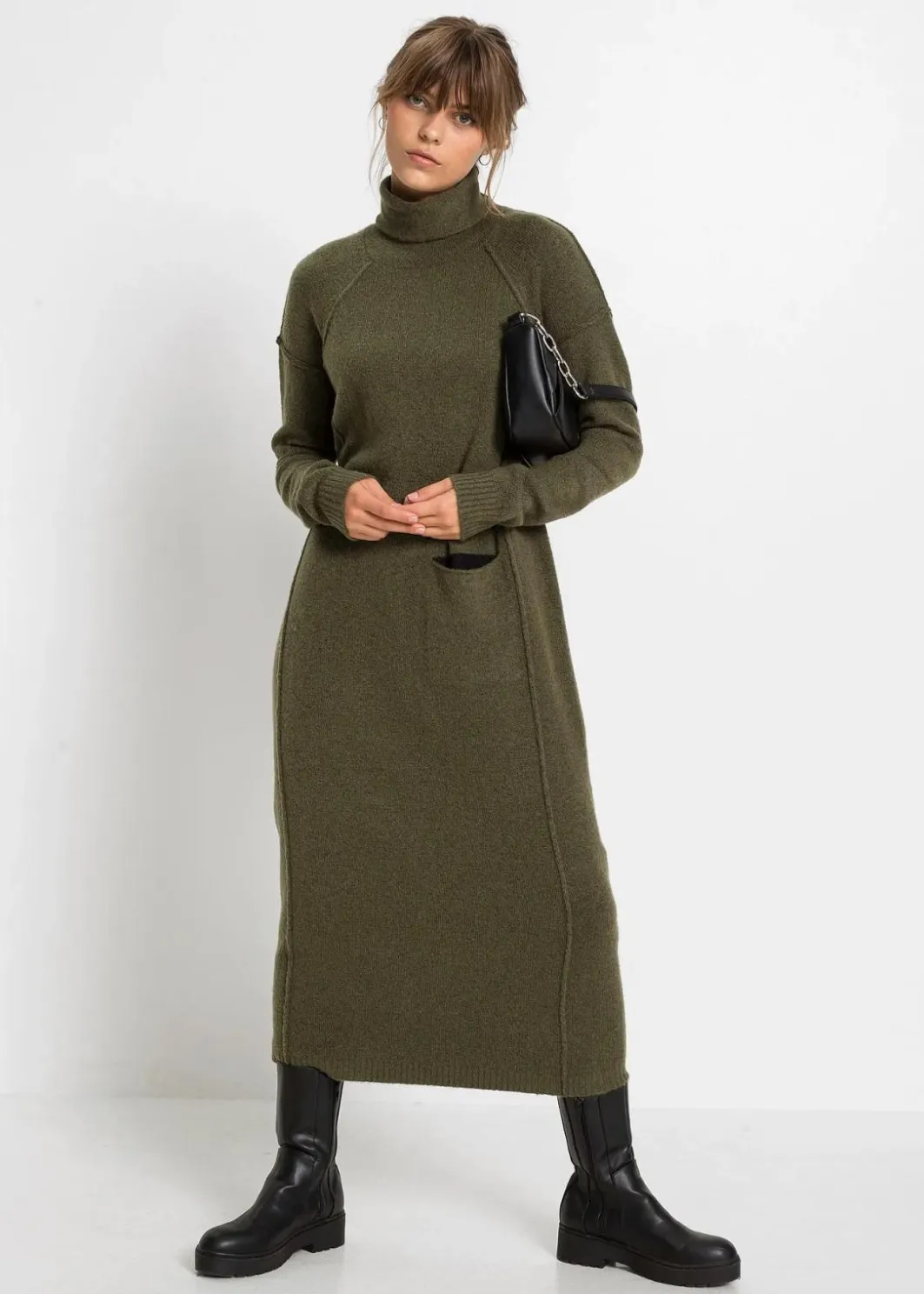 Damen bonprix Bekleidung·Umstandsmode|Bekleidung·Pullover & Strickjacken|Strickkleid mit Rollkragen