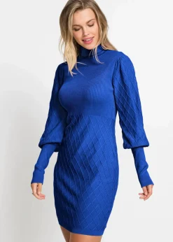 Damen bonprix Kurzgrößen|Bekleidung·Umstandsmode|Strickkleid mit Rollkragen