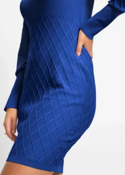 Damen bonprix Kurzgrößen|Bekleidung·Umstandsmode|Strickkleid mit Rollkragen
