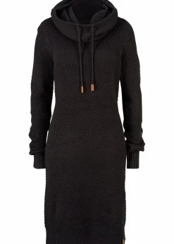 Damen bonprix Kleider|Strickmode|Strickkleid mit Schalkragen