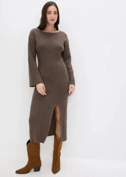 Sale Strickkleid mit Schlitz Damen Bekleidung·Umstandsmode|Kleider