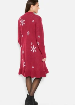 Damen bonprix Bekleidung·Umstandsmode|Strickmode|Strickkleid mit Schneeflocken-Print