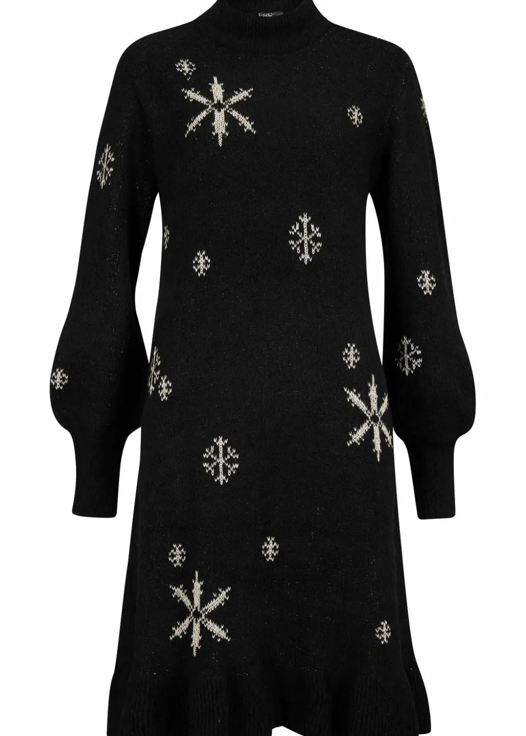 Damen bonprix Bekleidung·Umstandsmode|Strickmode|Strickkleid mit Schneeflocken-Print