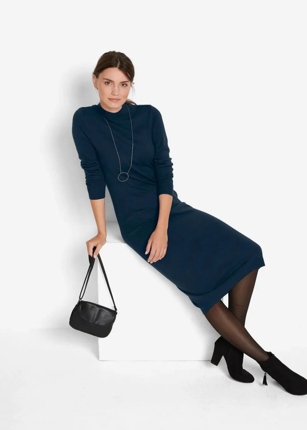 Online Strickkleid mit Stehkragen Damen Kleider|Basics