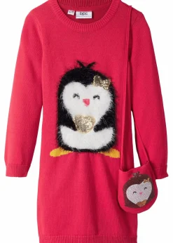 Kinder bonprix Mädchen 2-8 Jahre·Kleider & Röcke|Strickkleid mit Tasche (2-tlg.Set)