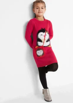 Kinder bonprix Mädchen 2-8 Jahre·Kleider & Röcke|Strickkleid mit Tasche (2-tlg.Set)