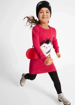 Kinder bonprix Mädchen 2-8 Jahre·Kleider & Röcke|Strickkleid mit Tasche (2-tlg.Set)