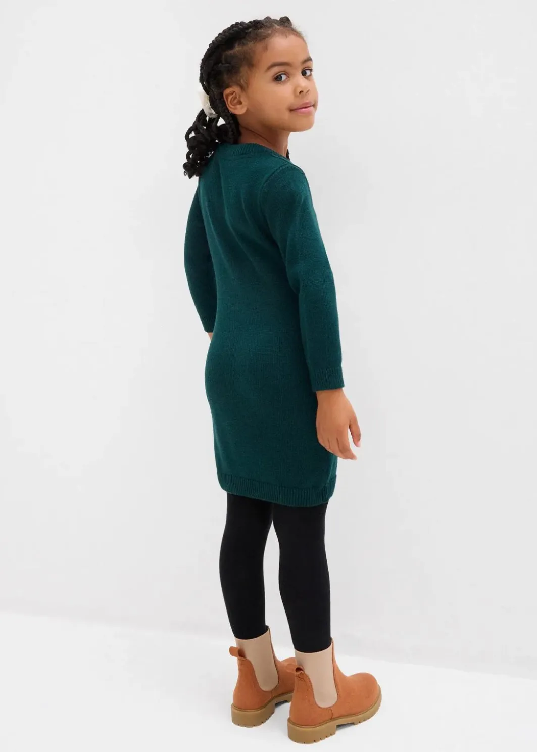 Kinder bonprix Mädchen 2-8 Jahre·Kleider & Röcke|Strickkleid mit Tasche (2-tlg.Set)