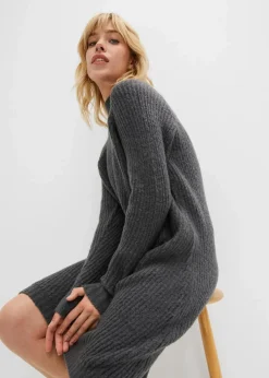 Damen bonprix Bekleidung·Umstandsmode|Bekleidung·Pullover & Strickjacken|Strickkleid mit Vokuhila-Saum