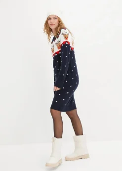 Damen bonprix Bekleidung·Umstandsmode|Strickmode|Strickkleid mit Weihnachtsmotiv