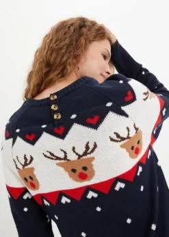 Damen bonprix Bekleidung·Umstandsmode|Strickmode|Strickkleid mit Weihnachtsmotiv