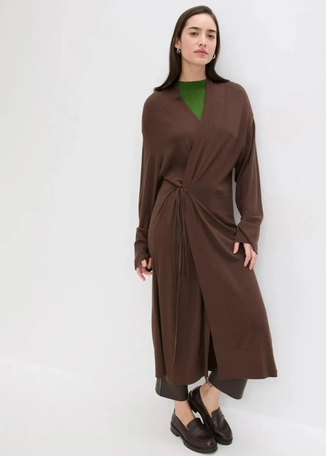Sale Strickmantel aus softem Viskose-Mix Damen Pullover & Strickjacken|Strickmode