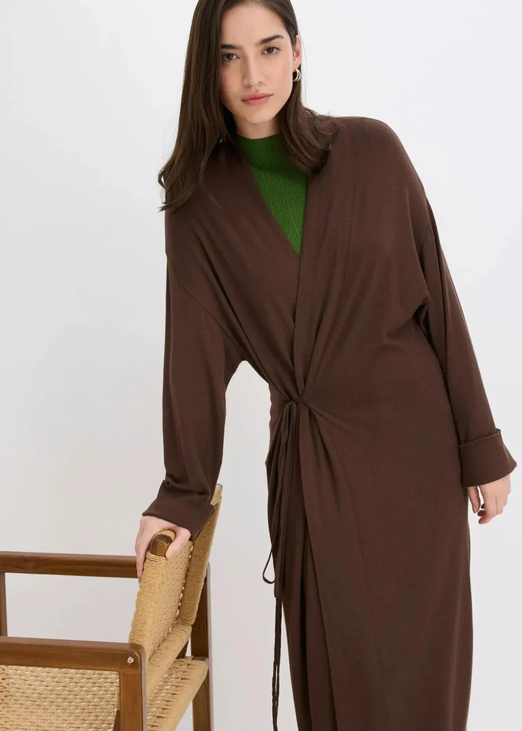Sale Strickmantel aus softem Viskose-Mix Damen Pullover & Strickjacken|Strickmode