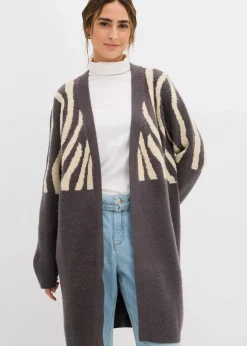 Damen bonprix Bekleidung·Umstandsmode|Bekleidung·Jeans|Strickmantel mit Zebra Druck