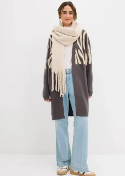 Damen bonprix Bekleidung·Umstandsmode|Bekleidung·Jeans|Strickmantel mit Zebra Druck