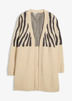 Strickmantel mit Zebra Druck Damen Pullover & Strickjacken|Bekleidung·Jeans