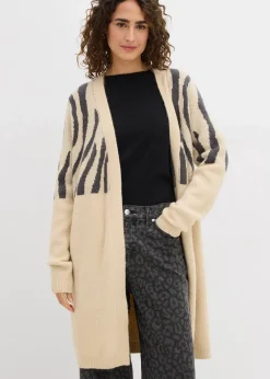 Strickmantel mit Zebra Druck Damen Pullover & Strickjacken|Bekleidung·Jeans