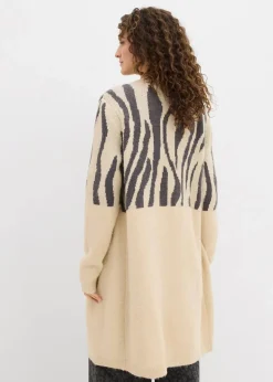 Strickmantel mit Zebra Druck Damen Pullover & Strickjacken|Bekleidung·Jeans