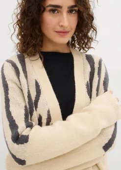 Strickmantel mit Zebra Druck Damen Pullover & Strickjacken|Bekleidung·Jeans