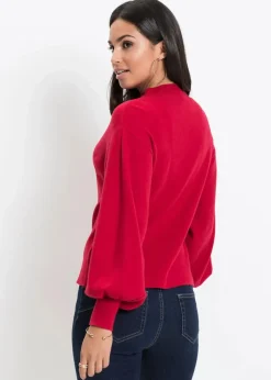 Damen bonprix Strickmode|Pullover & Strickjacken|Strickpullover mit Ballonärmeln