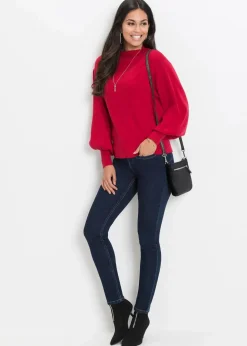 Damen bonprix Strickmode|Pullover & Strickjacken|Strickpullover mit Ballonärmeln