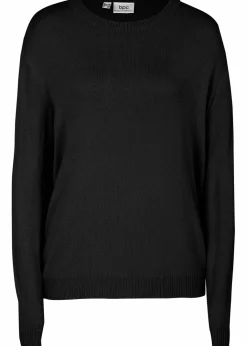 Damen bonprix Pullover & Strickjacken|Basics|Strick-Pullover mit Rundhals-Ausschnitt