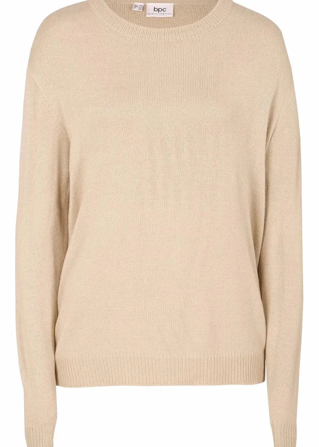 Damen bonprix Pullover & Strickjacken|Basics|Strick-Pullover mit Rundhals-Ausschnitt