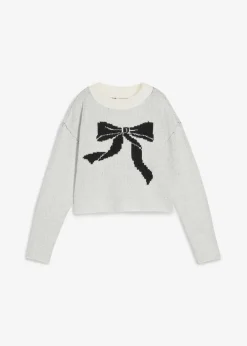 Sale Strickpullover mit Schleife Damen Nachhaltigere Materialien|Strickmode