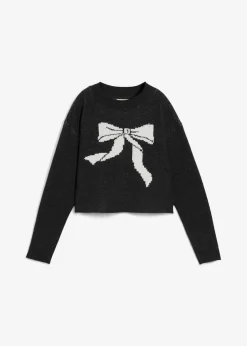 Damen bonprix Pullover & Strickjacken|Strickmode|Strickpullover mit Schleife