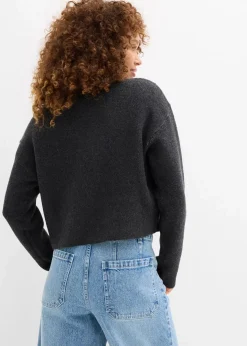 Damen bonprix Pullover & Strickjacken|Strickmode|Strickpullover mit Schleife