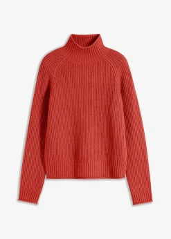 Damen bonprix Strickmode|Pullover & Strickjacken|Strickpullover mit Stehkragen