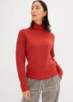 Damen bonprix Strickmode|Pullover & Strickjacken|Strickpullover mit Stehkragen