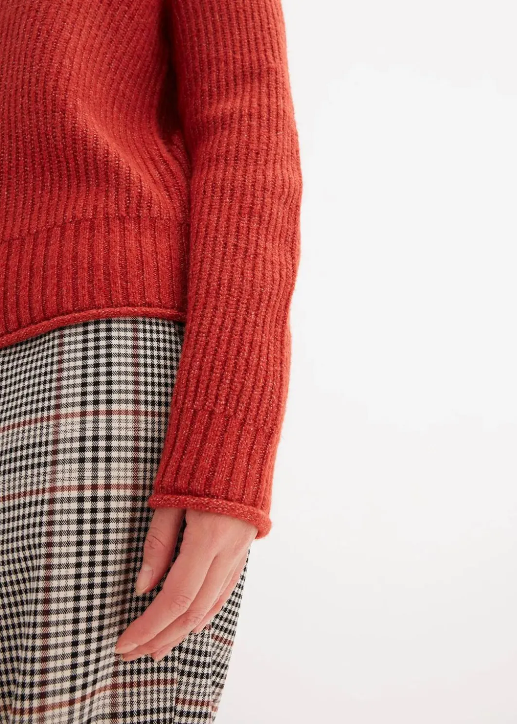 Damen bonprix Strickmode|Pullover & Strickjacken|Strickpullover mit Stehkragen