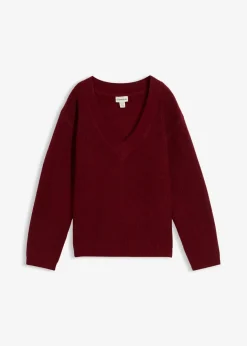 Damen bonprix Bekleidung·Umstandsmode|Strickmode|Strickpullover mit tiefem V-Ausschnitt