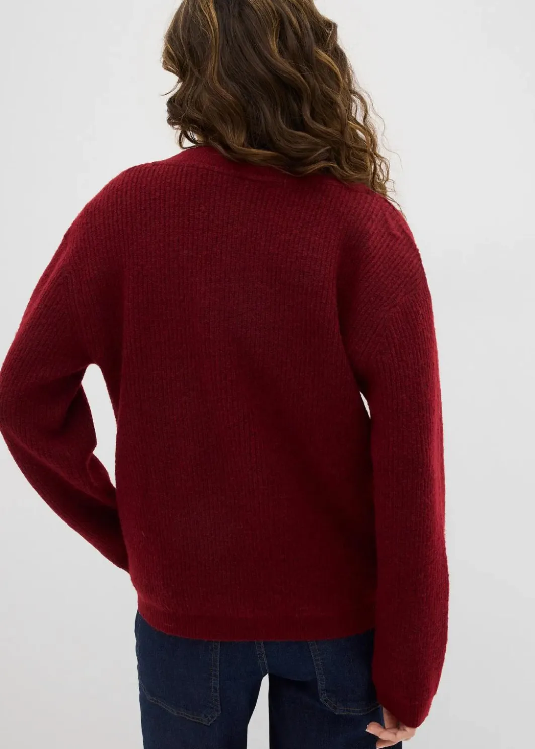 Damen bonprix Bekleidung·Umstandsmode|Strickmode|Strickpullover mit tiefem V-Ausschnitt
