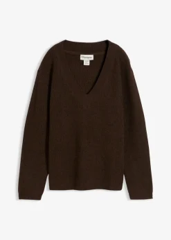 Damen bonprix Bekleidung·Umstandsmode|Strickmode|Strickpullover mit tiefem V-Ausschnitt