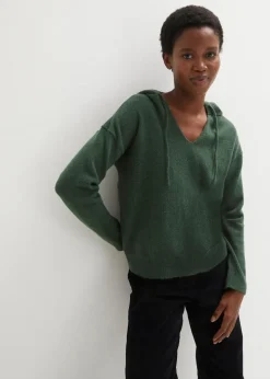 Clearance Strick-Pullover mit V-Ausschnitt und Kapuze Damen Bekleidung·Umstandsmode|Bekleidung·Jeans