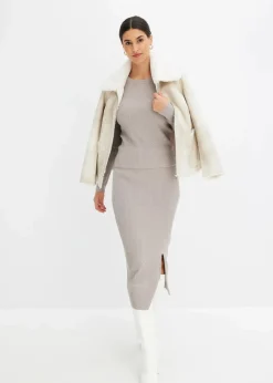 Damen bonprix Bekleidung·Sportbekleidung|Röcke|Strickrock aus softem Viskose-Mix