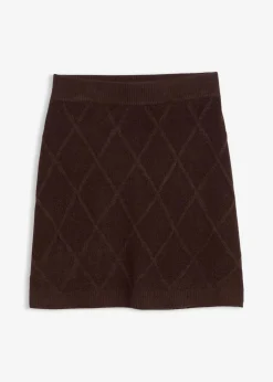 Damen bonprix Bekleidung·Sportbekleidung|Zweiteiler & Sets|Strickrock aus Zopfstrick