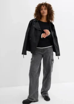 Damen bonprix Bekleidung·Umstandsmode|Strickmode|Strickshirt mit Kontrastsaum