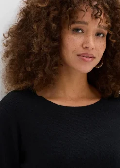 Damen bonprix Bekleidung·Umstandsmode|Strickmode|Strickshirt mit Kontrastsaum