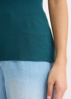 Discount Stricktop mit Glitzerband Damen Strickmode|Shirts & Tops