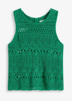 Discount Stricktop mit Lochstrickmuster Damen Shirts & Tops|Strickmode