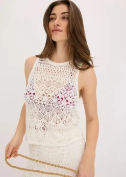 Clearance Stricktop mit Lochstrickmuster Damen Bekleidung·Umstandsmode|Strickmode