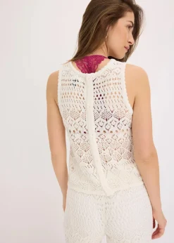 Clearance Stricktop mit Lochstrickmuster Damen Bekleidung·Umstandsmode|Strickmode