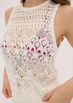 Clearance Stricktop mit Lochstrickmuster Damen Bekleidung·Umstandsmode|Strickmode